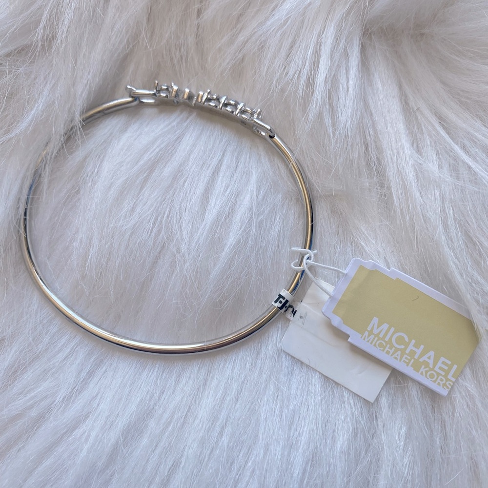 Michael Kors Silver Stainless Steel Logo Bracelet